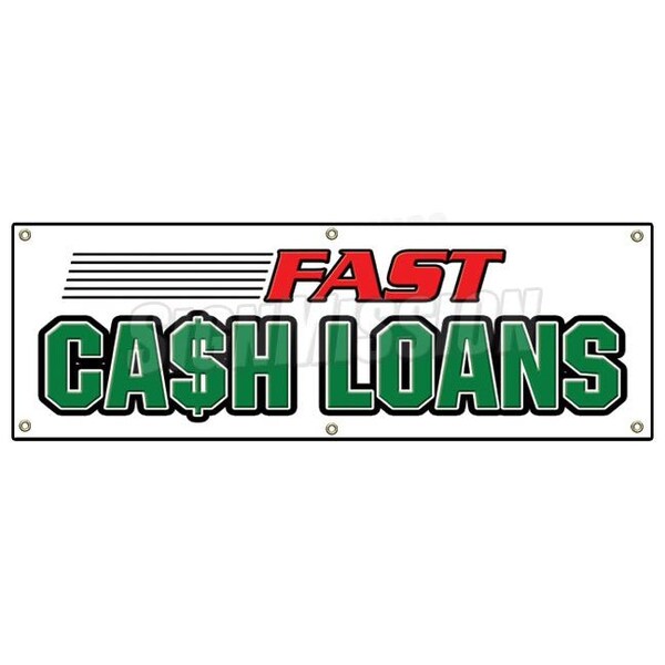 FAST CASH LOANS BANNER SIGN pawn shop signs loan quick payday advance credit